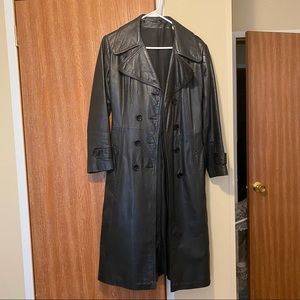 Black Leather Trench Coat